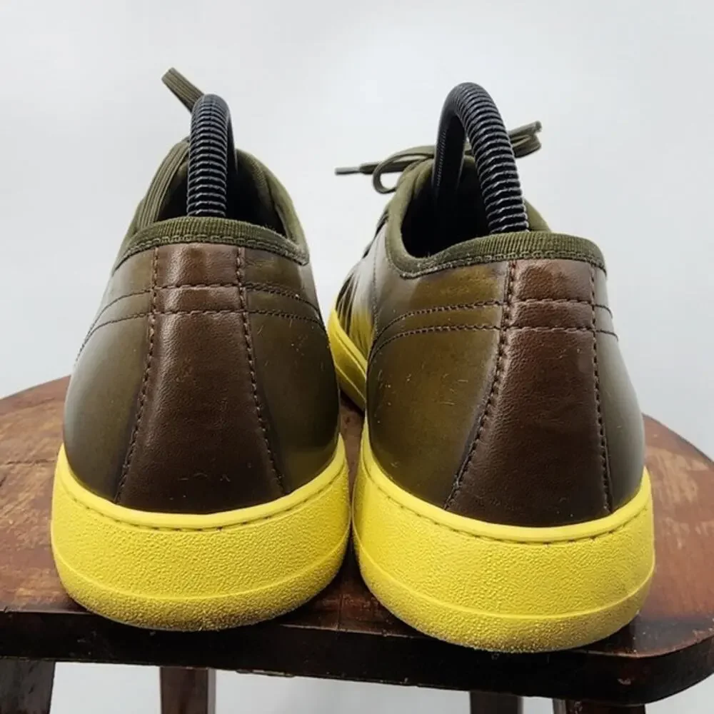 Salvatore Ferragamo Men's Fulton Leather Sneakers Size 9‎ EE Wide Width